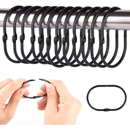 Verhorenkaat / Suihkuverhorenkaat 12 kpl Black