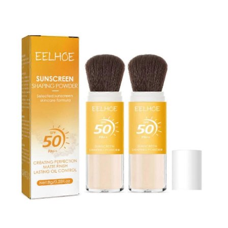 1-3 stk. Solcreme Setting Powder, SPF 50 Pa++, Mineral Solcreme Børste Powder, Oliekontrol Naturlig Mat Finish, Langtidsholdbar Letvægt