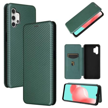 Samsung A32 5G Flip Veske Kortspor CarbonDreams Grønn Green