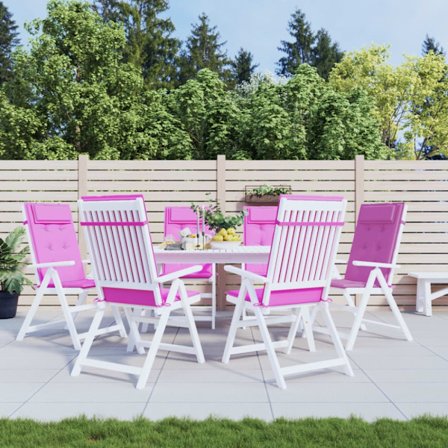 Stolsdynor för stolar med hög rygg 6 st rosa oxfordtyg