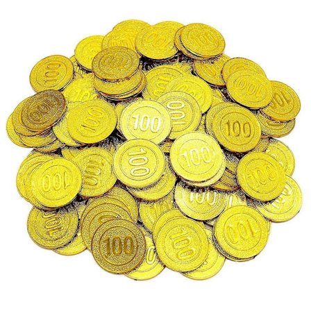 100 st/set Plast Guldmynt Piratskatt Rolig Partyväska Leksak Låtsaspengar