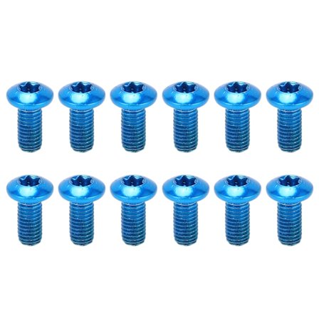 12st Mountainbike Skivbroms Rotor Bultar Legerat Stål Cykel Bromsskiva Skruv T25 M5x10mm Bultar Blå