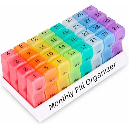 2 gange om dagen månedlig pilleorganisator, 30 dages pilleæske med små