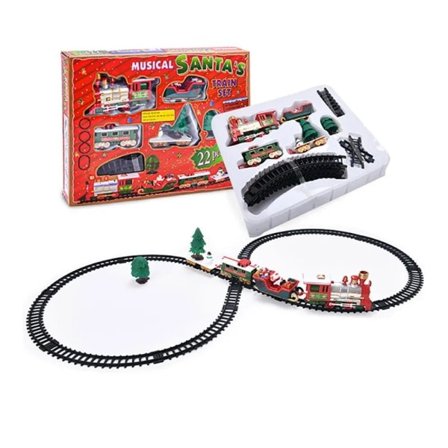 Jul El tog sæt til børn legetøj bil lyd og lys hjem indretning jernbane bane