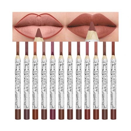 12 stk. Vanntett Matt Lip Liner Sett