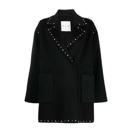 Ermanno Scervino, Single-Breasted Coats Czarny, Kobieta, Rozmiar: XL