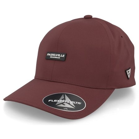 Padelville - Red flexfit Czapka Z Daszkiem - Padel Headwear White Rubber Maroon Delta Flexfit @ Hatstore