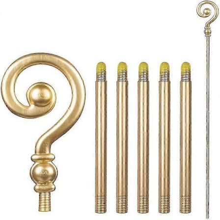 Kultainen piispan sauva 185cm joulupukin pukuun teatterilavasteeksi