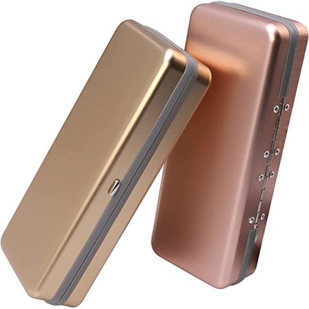 Alumiininen silmälasikotelo, 2 kpl - Ruusukulta, Iso