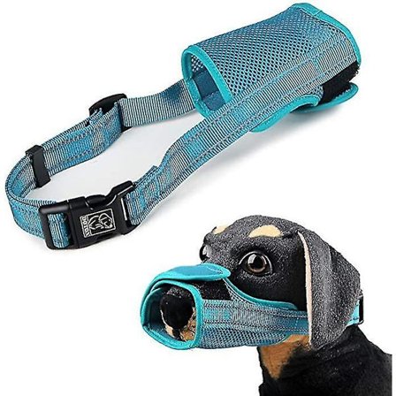 Munnbind for hunder, justerbar, myk, pustende og reflekterende