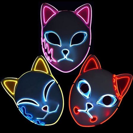 Halloween Demon Slayer Mask Japansk Anime Karneval Maskerad Räv Mask Anime Cosplay Ghost Blade Mask