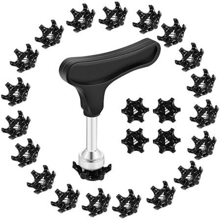 Universelle Anti-Skli Golfsko med Pigger, 25 stk, Enkle å Erstatte, Inkluderer Piggnøkkel og Skohorn