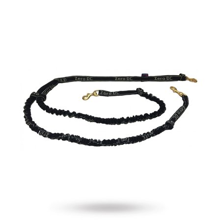 Zero DC - ZERO DC ELASTISK DRAGLINA SVART - ÖVER 10 KG - 2.5 M FÖR 2 HUNDAR - Hundkoppel