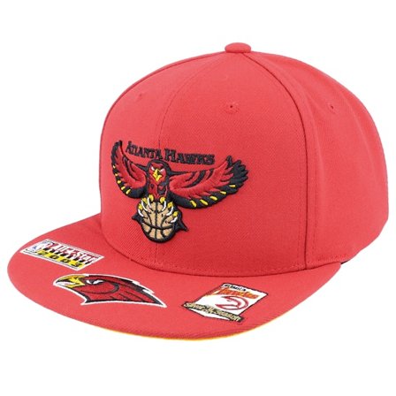 Mitchell & Ness - NBA Red snapback Czapka Z Daszkiem - Atlanta Hawks Front Face Red Snapback @ Hatstore