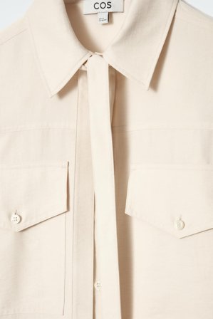 COS Women's Neck-Tie Shirt in White