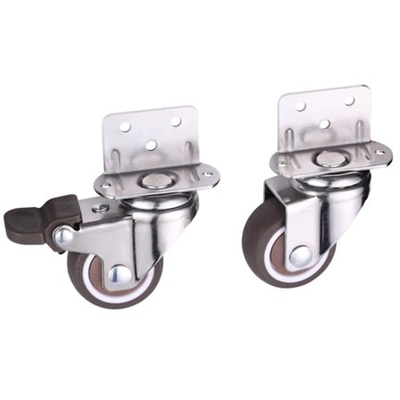 L-formet møbel roterende hjul blød gummi roterende universel rulle til vugge og vogn