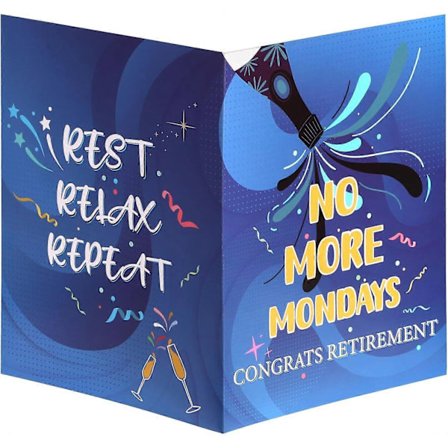 Pensionskort, 28 x 44 cm Stort Farvelkort Ikke Flere Mandage Godt