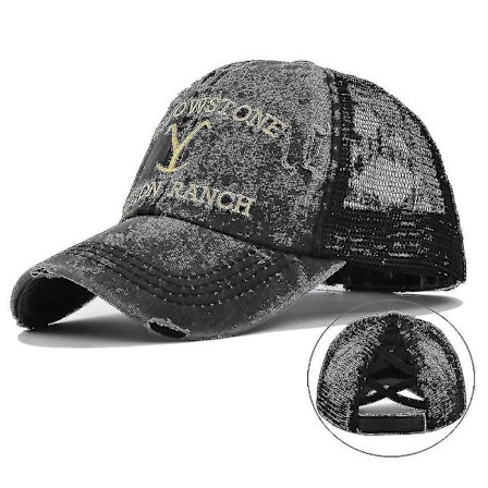Herre Yellowstone Dutton Ranch Criss-cross Ponytail Baseball Caps Brodert Hatter