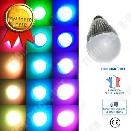 Ampull LED - TD - E27 - 9W - 16 Färger RGB - Fjärrkontroll