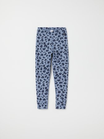 Polarn O. Pyret - Base layer trousers with leopard print - 74|80 - Childrenswear - blue