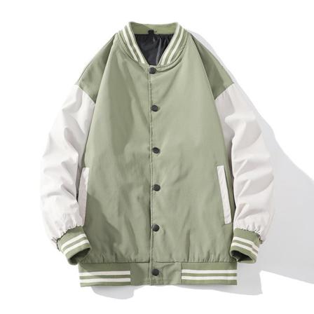 Kvinnor Randig Button Up Bomber Jacka Stativ Krage Ytterkläder Toppar