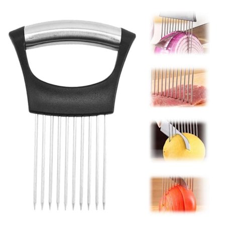 Holder for skjæring av løk, kjøtt og grønnsaker