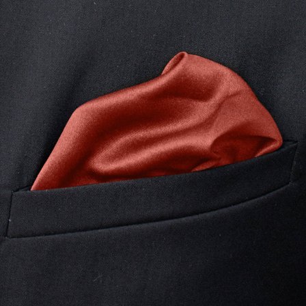 Pochette de costume Terracotta pour hommes - Pochettes de costume de couleur unie
