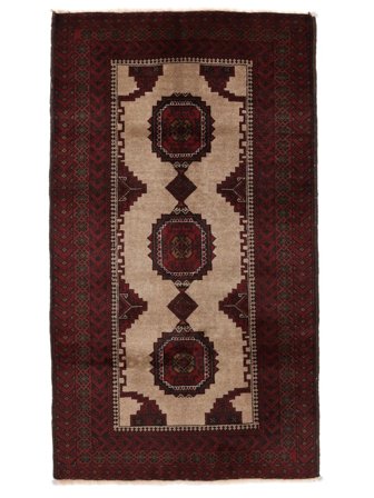 Baluch Rug Hand Knotted 95X170 Black/Brown Persia/Iran