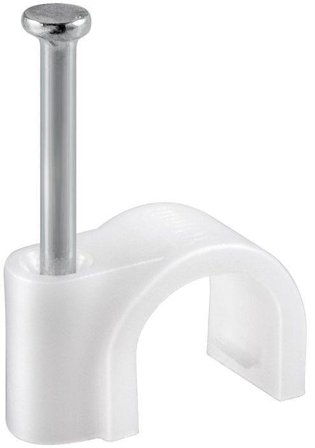 Goobay Cable Clip 5 mm, white fastening for cables with a diameter up to 5 mm