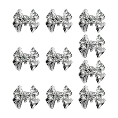 10 kpl kynsien koristetimantteja 3D rusetti hämähäkki pääkallo tekorakenteita metalliriipuksissa luova DIY H