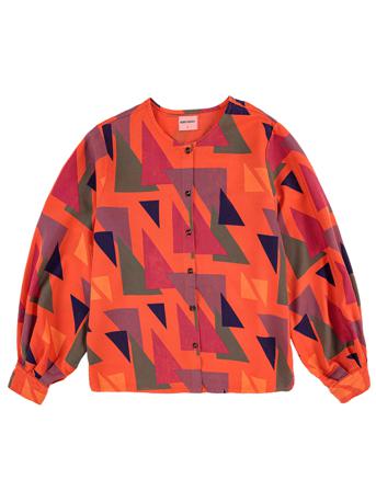 Geometric All Over Puff Sleeve Shirt Blus Långärmad Multi/mönstrad Bobo Choses