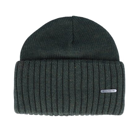 Stetson - Verde cuff Beanie - Merino Wool Green Cuff @ Hatstore