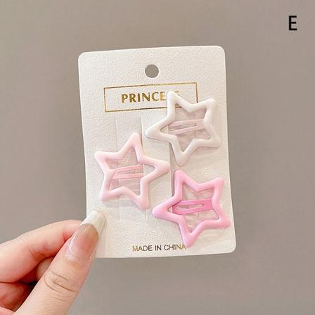 3/10 kpl Bobby Pin Girl Colorful Stars Barrettes Metal Snap Clip E