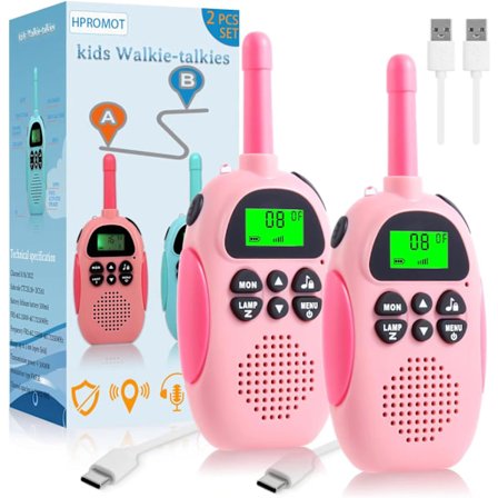 Walkie Talkiet Lapsille, 2 kpl Ladattavia Lasten Walkie Talkieita, ZQKLA