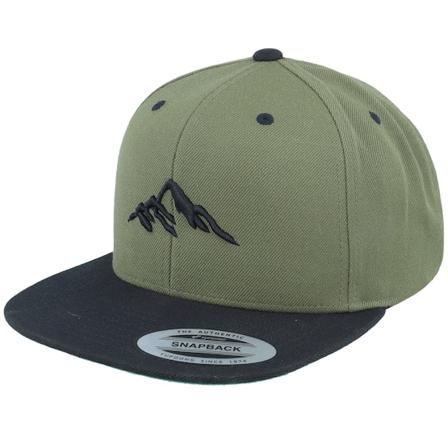Wild Spirit - Mountain 3d Black/Olive/Black Snapback Snapback Green Cap - @ Hatstore