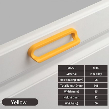 Skab Garderobe Dørgreb Møbelgreb GUL 96MM 96MM