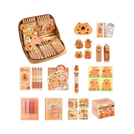 Capybara penalhus sæt, smudsafvisende penalhus sæt med stor kapacitet, egnet til skole, børn