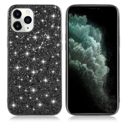 Glitter iPhone 12 Pro / iPhone 12 skal - Svart