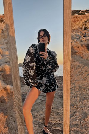 NA-KD Short large à taille mi-haute et taille élastique - Ensembles d'été - Noir - EU 42