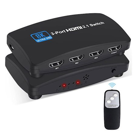 HDMI 2.1 Switch 2x1 3x1 8K@60Hz 4K@120Hz 2K@144Hz 3 Indgange 1 Udgange Switcher Xbox Ps5