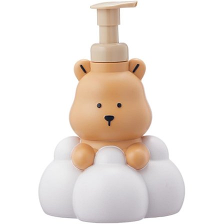 Genopfyldelig skummende håndsæbe- og shampoodispenser med tegneseriebjørnedesign, 250 ml