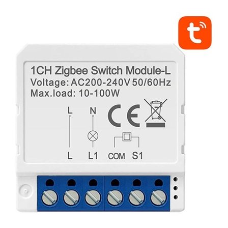 Smart strömbrytarmodul ZigBee Avatto LZWSM16-W1 Ingen neutral TUYA