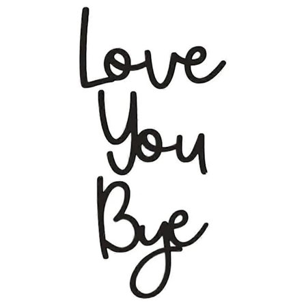 Håndlavet "Love You Bye " Vægdekoration Skilt Til Stue Soveværelse Bondegård 1 Sæt Sort 17.80X10.10X0.50CM