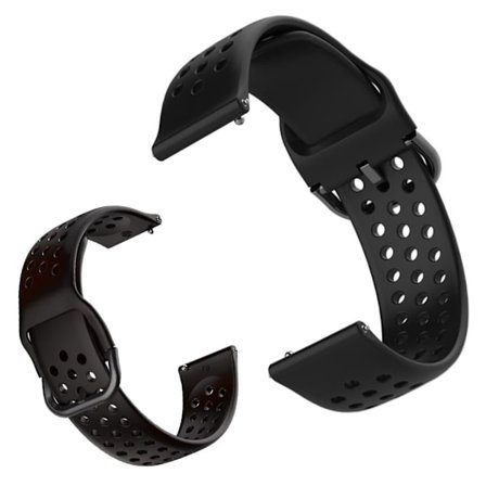 Silicone Watchband for Amazfit Youth and Huawei Watch GT 2 42mm - Black