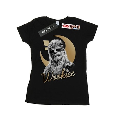Star Wars Dam/Kvinnor The Last Jedi Guld Chewbacca Bomull T-Shirt S