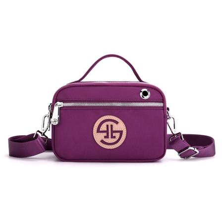 Dam Handväska Enkel Nylon Oxford Kontrastfärg En axel Crossbody Portable Purple