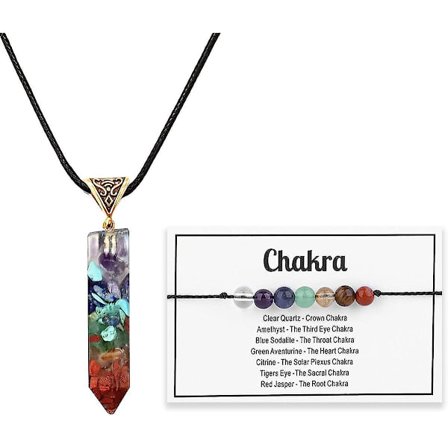 Htooo Chakra Halskæde Armbåndssæt Vedhæng Halskæder Spirituel Reiki Halskæde Chakra Sten Ametyst