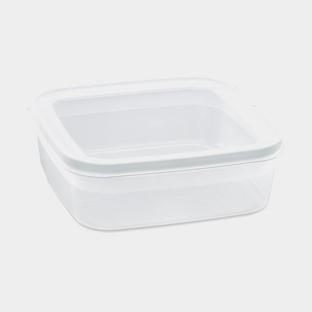 Fiambrera Nordiska Plast Cook It Cuadrada, transparente/blanco, 1.6 litros