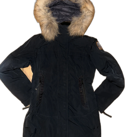 Svart/blå Parajumpers parkas med pälskant
