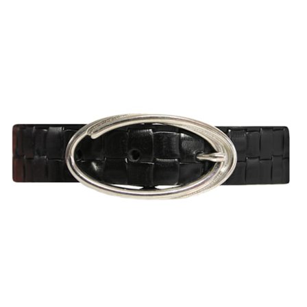 Svart 25mm crocco damskärp i kalvläder